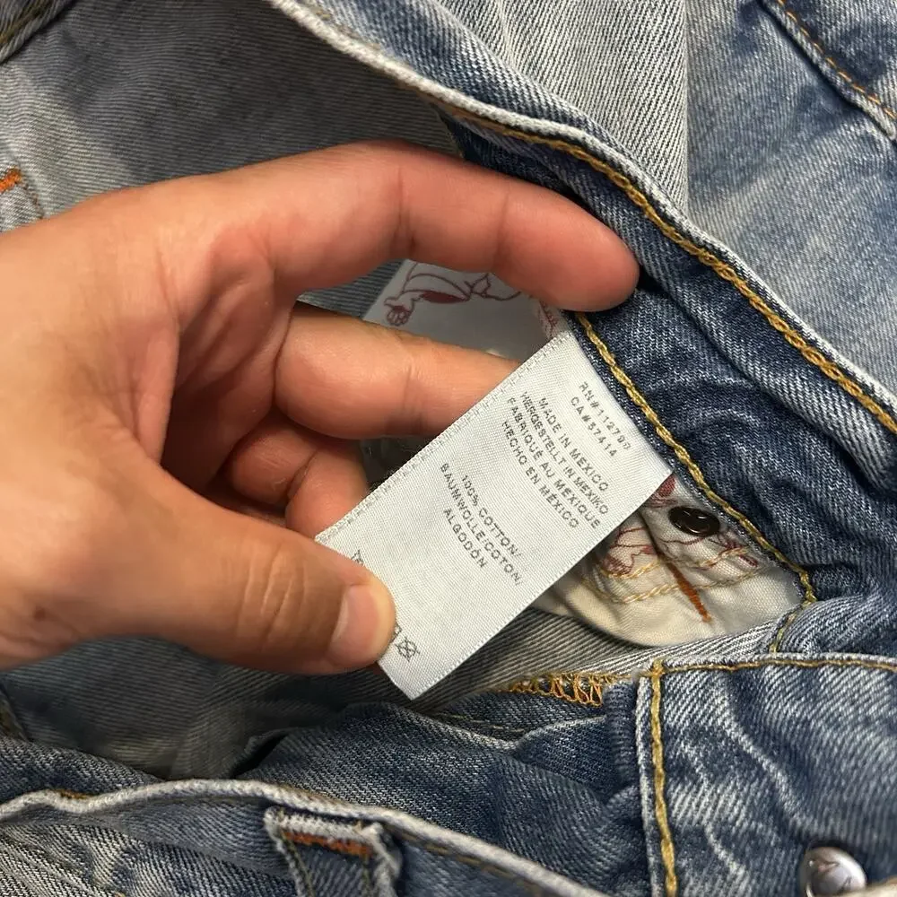True Religion Straight Light Wash Faded Jeans Mens 34x31